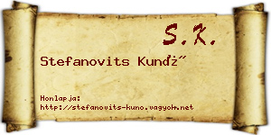 Stefanovits Kunó névjegykártya